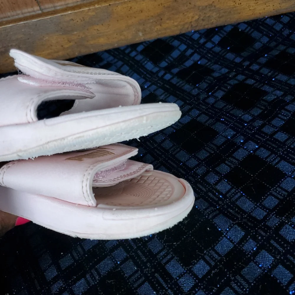 PUMA slides sandals FlipFlops little girls Size 13